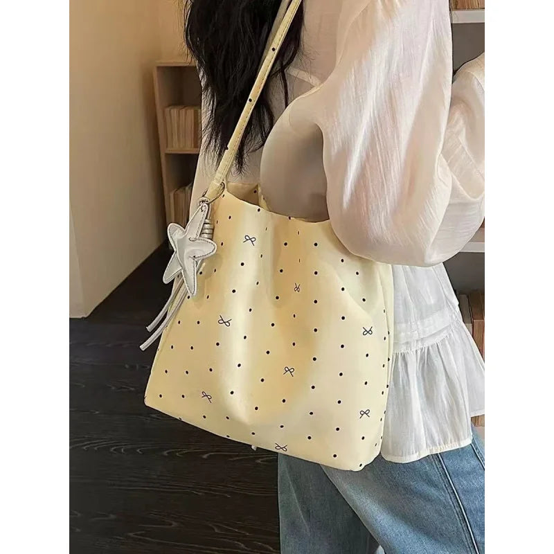 Korean Polka Dot Tote Crossbody Bag – Women's Fashion Bag Tote Crossbody Bag Nixie