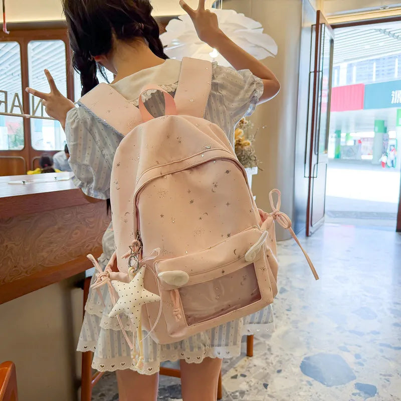 Nixie Star Pattern Backpack Women – Korean Style 20–35L