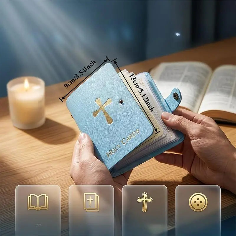 Leather Holy Card Holder Pocket Prayer Card Organizer Card Holder Organizer Nixie