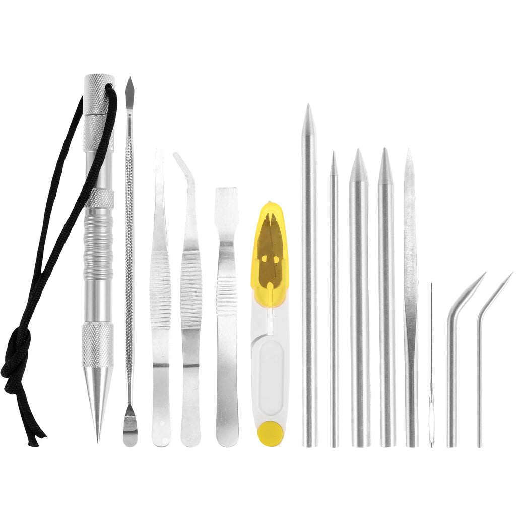 14-Pc Paracord Knotter Tool Kit – Aviation Aluminium Needles Paracord Weaving Kit Nixie silver