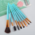 Nixie 8-Piece Makeup Brush Set – Blush, Eye & Brow Brushes Makeup Brush Set Nixie Blue