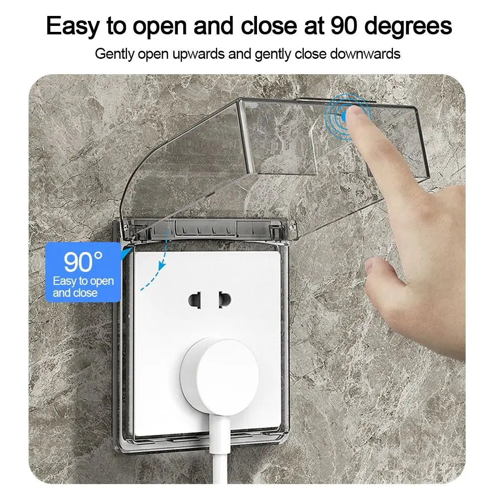 86 Type Waterproof Switch & Outlet Cover – Self-Adhesive Wall Box