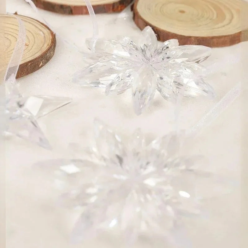 10-Pack Clear Acrylic Snowflake Christmas Ornaments | Xmas Decor Christmas Ornaments Nixie