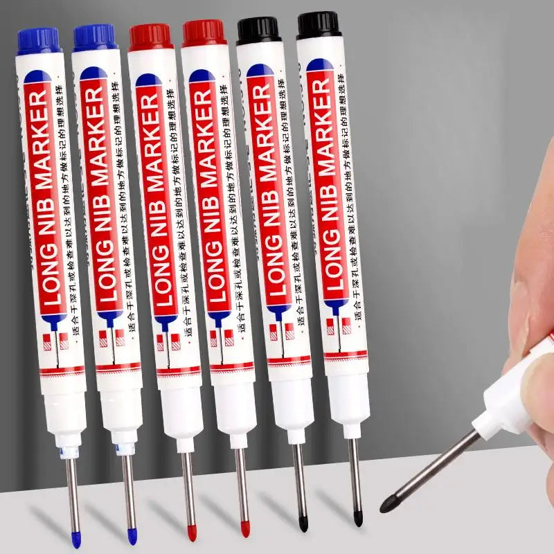 22mm Deep Hole Long Nib Permanent Markers – 3 Colors, Waterproof Permanent Marker Set Nixie