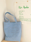 Korean Heart Embroidery Canvas Tote Bag – Large Capacity Canvas Tote Bag Nixie BB-1192 blue