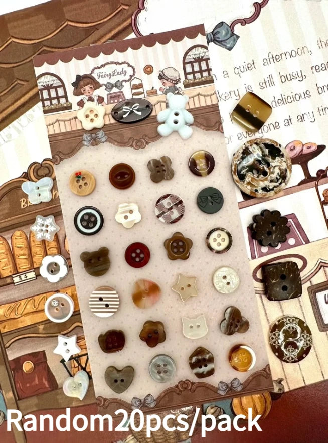 20pc Winter Snowflake Blind Box Buttons for DIY Scrapbooking