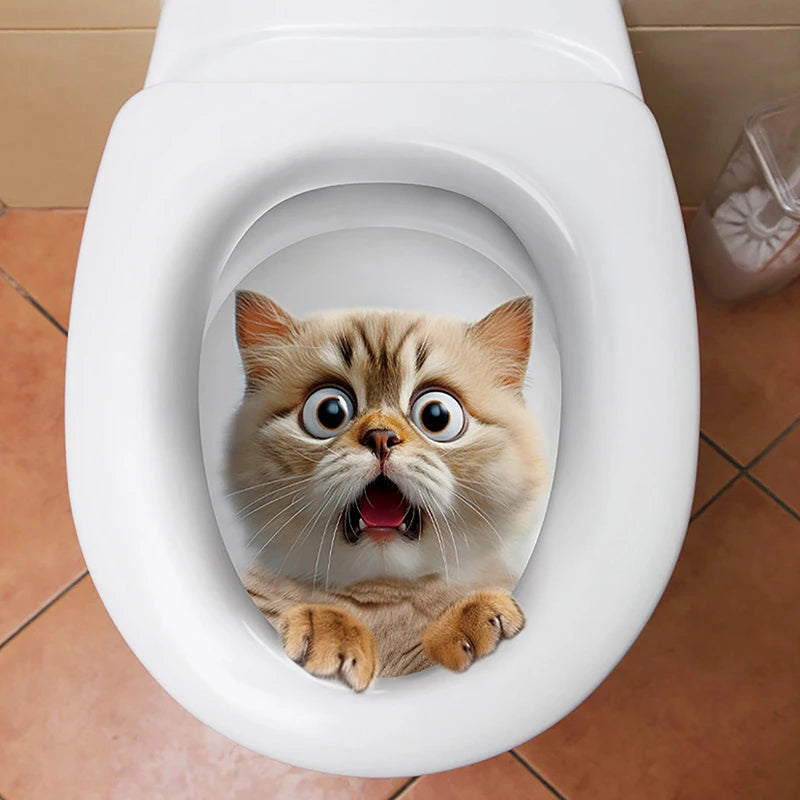 Funny Squirrel Toilet Lid Sticker – Waterproof PVC Decal Toilet Lid Sticker Nixie