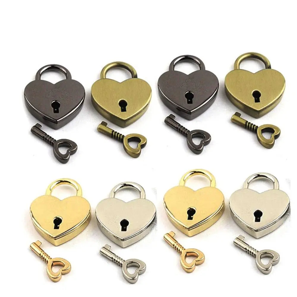 Vintage Heart Shape Mini Padlock – Antique Style Jewelry Box Lock Decorative Mini Padlock Nixie