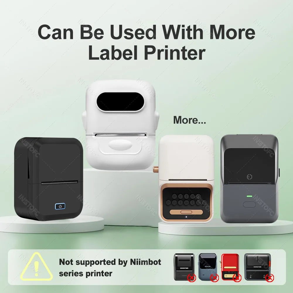 3-Roll Thermal Labels for Marklife P50 – White & Transparent Thermal Label Rolls Nixie
