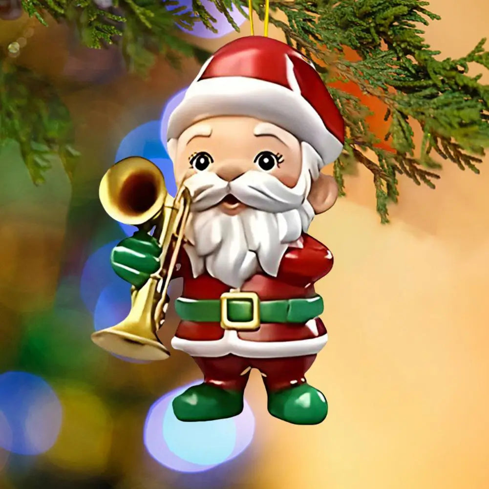 Santa Claus Musical Acrylic Christmas Tree Ornament