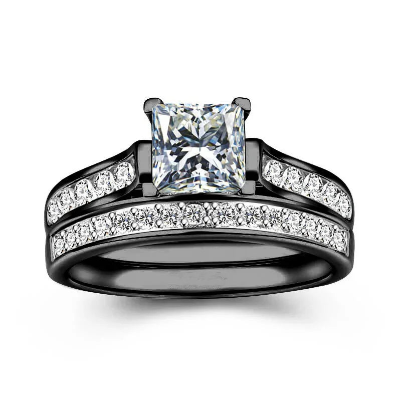 Women's Silver-Plated Bridal Ring Set | Sizes 6–10 Bridal Ring Set Nixie WHITE 3.5