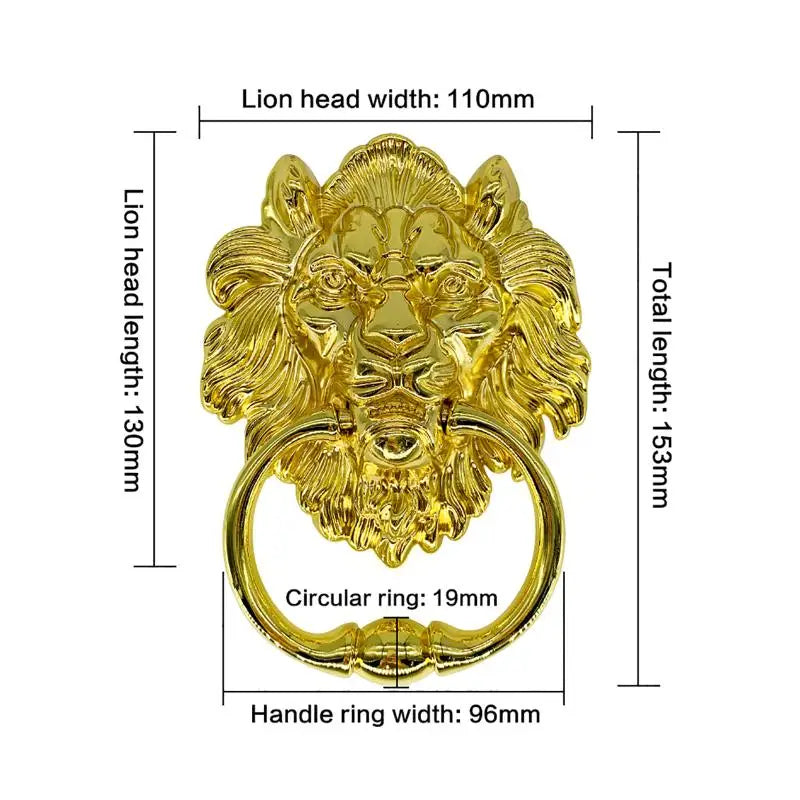 Lion Head Door Knocker Pull Handle – Gold & Silver Zinc Alloy Door Knocker Handle Nixie
