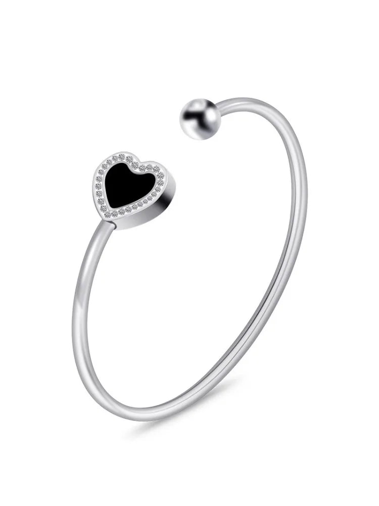 Stainless Steel Crystal Cuff Bracelet – Women's Fashion Bangle