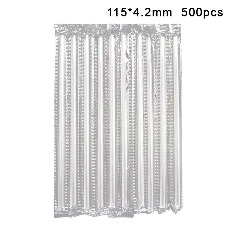 500Pcs Clear Pointed-Tip Disposable Plastic Drinking Straws