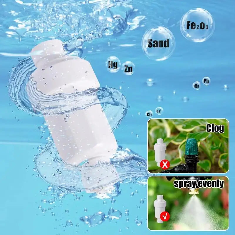 6mm Quick-Plug Micro-Filter 1/4" Garden Misting Water Purifier Irrigation Micro-Filter Nixie