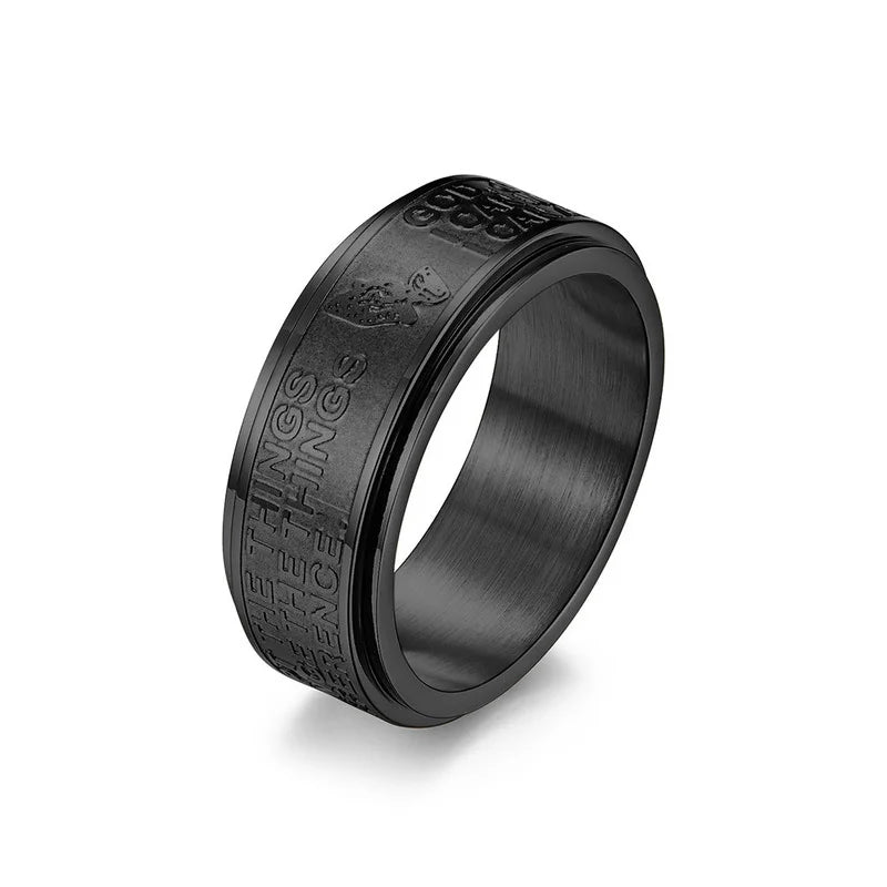 Stainless Steel Spinner Fidget Ring – Punk Skull Star Unisex Spinner Fidget Ring Nixie 10 Pink