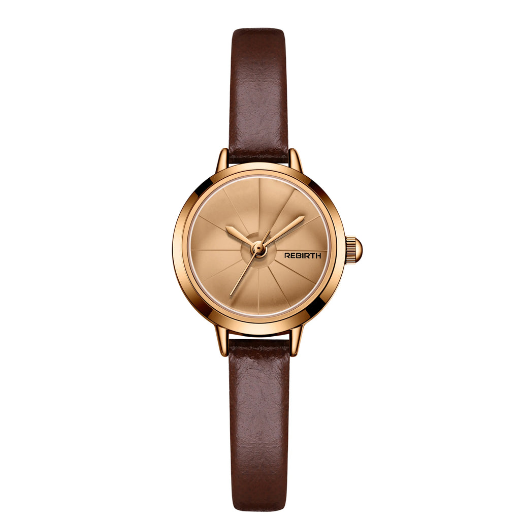 REBIRTH Retro Quartz Watch – Leather Band, Compact Daily Wear Quartz Wrist Watch Nixie