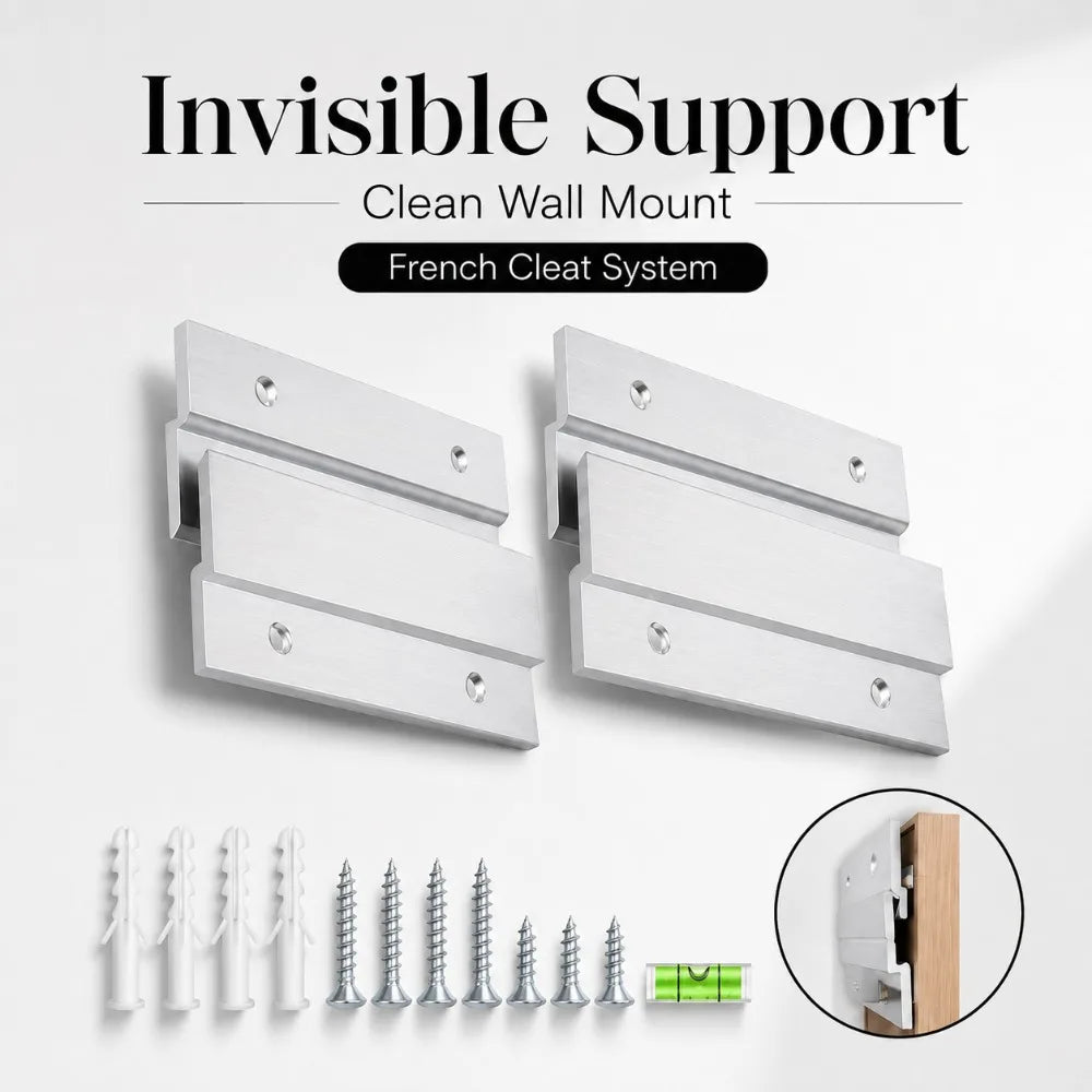 French Cleat Z Bar Hanger – 2 Pairs Aluminum Mounting Kit Wall Mounting Hardware Nixie