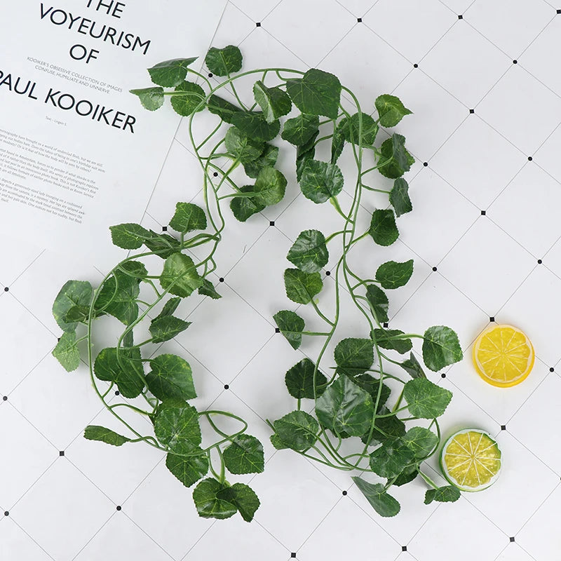 2m Artificial Vine Green Leaf Hanging Wall Decor – Home & Party Artificial Hanging Vine Nixie