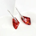 Women's Silver Crystal Teardrop Hook Drop Earrings | Gift Drop Earrings Nixie RED