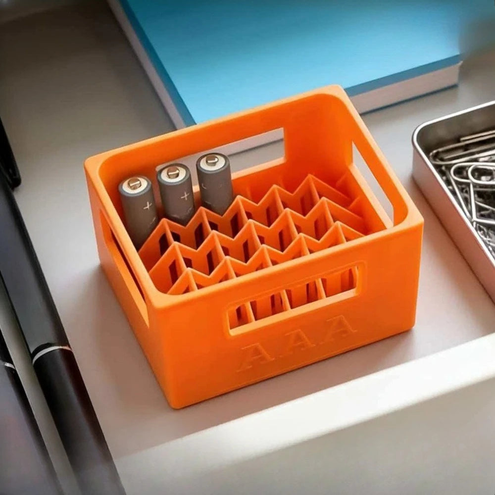 AAA Battery Organizer Box – Vintage Beer Crate, Holds 30 Battery Storage Box Nixie