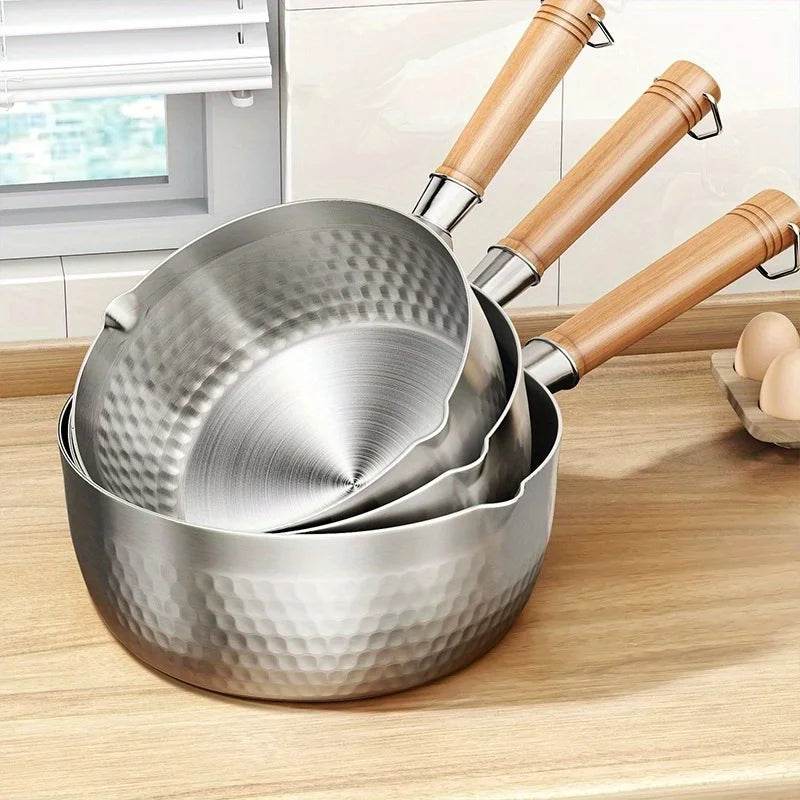 Nixie Nonstick Stainless Steel Saucepan with Wooden Handle Nonstick Saucepan Nixie