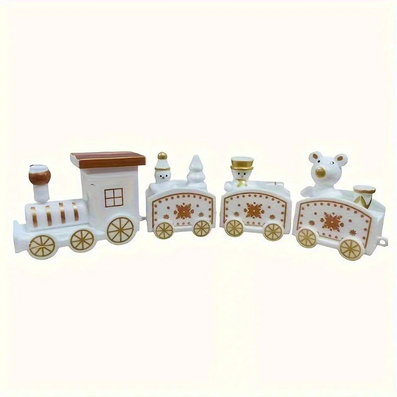 Christmas Train Ornament Zinc Alloy Festive Tree & Table Decor Christmas Ornament Nixie WHITE