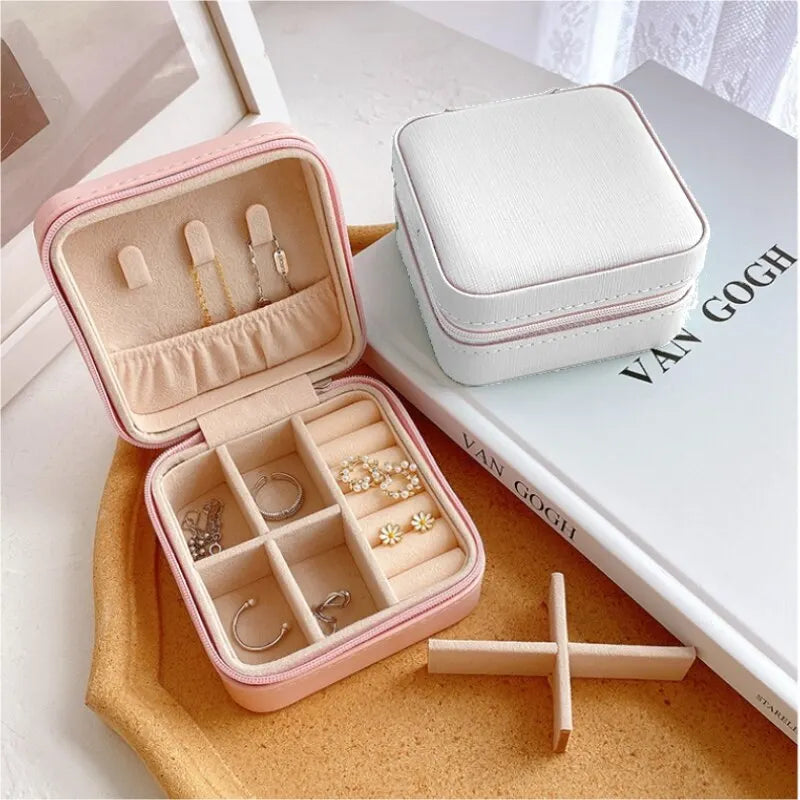 PU Leather Jewelry Box Set – Ring & Earring Organizer | 2-Piece