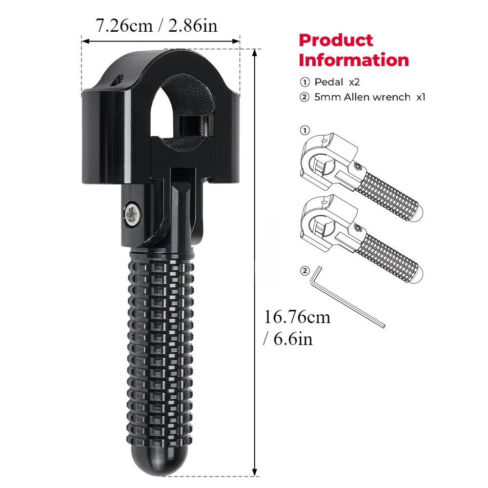 KEMIMOTO Universal Motorcycle Highway Pegs CNC Crash Bar Footpegs Motorcycle Foot Pegs Nixie