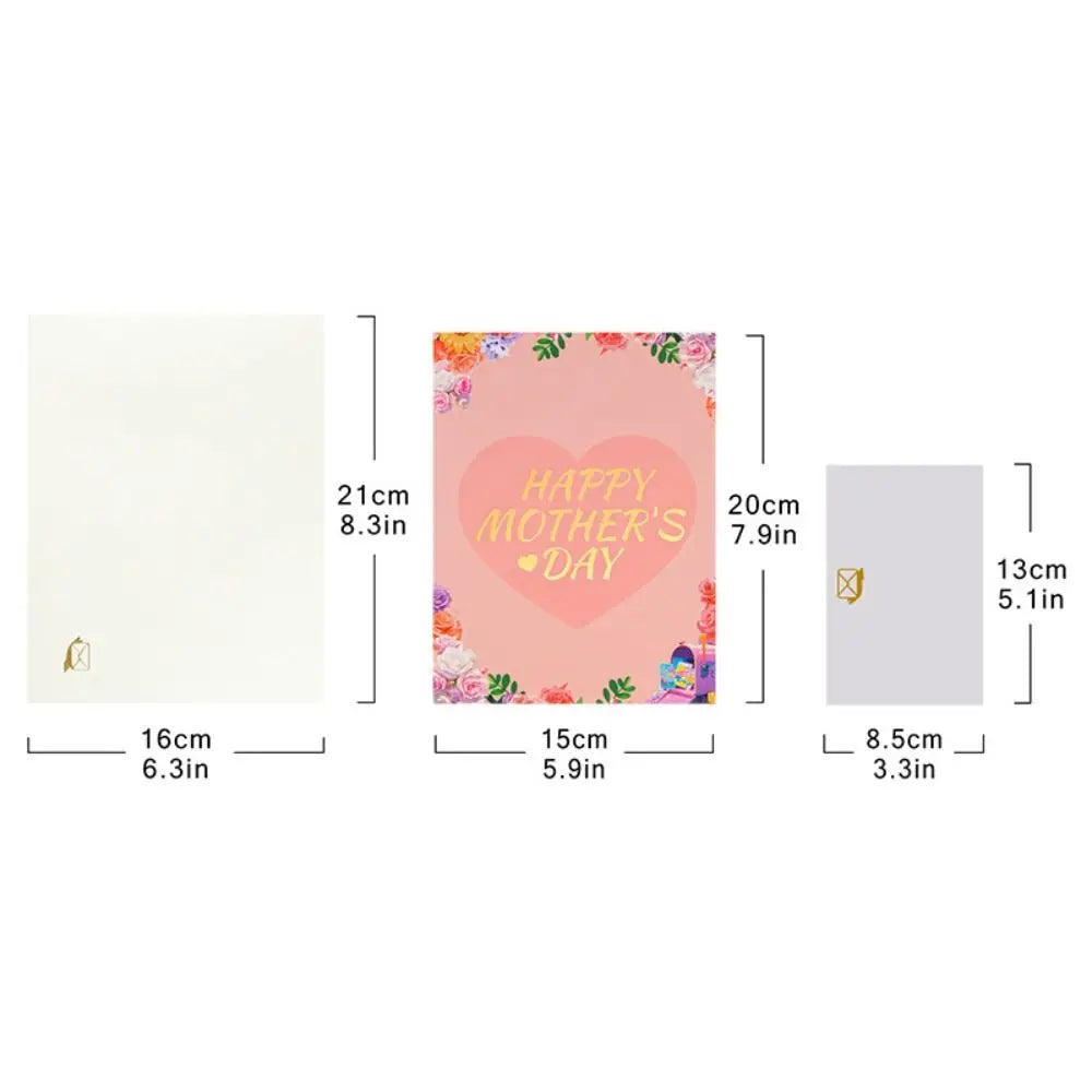 3D Pop-Up Mother's Day Card – Floral Writable Greeting Card Pop-Up Greeting Card Nixie