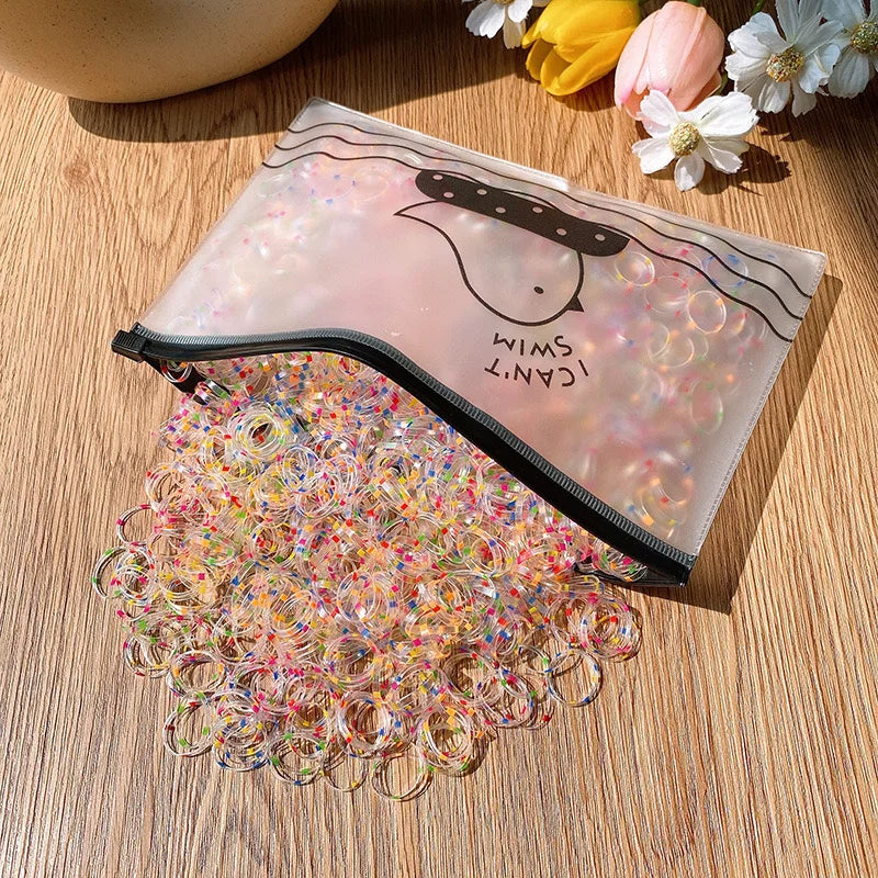 800 Pcs Girls Colorful Elastic Hair Bands – Gentle Kids Scrunchies