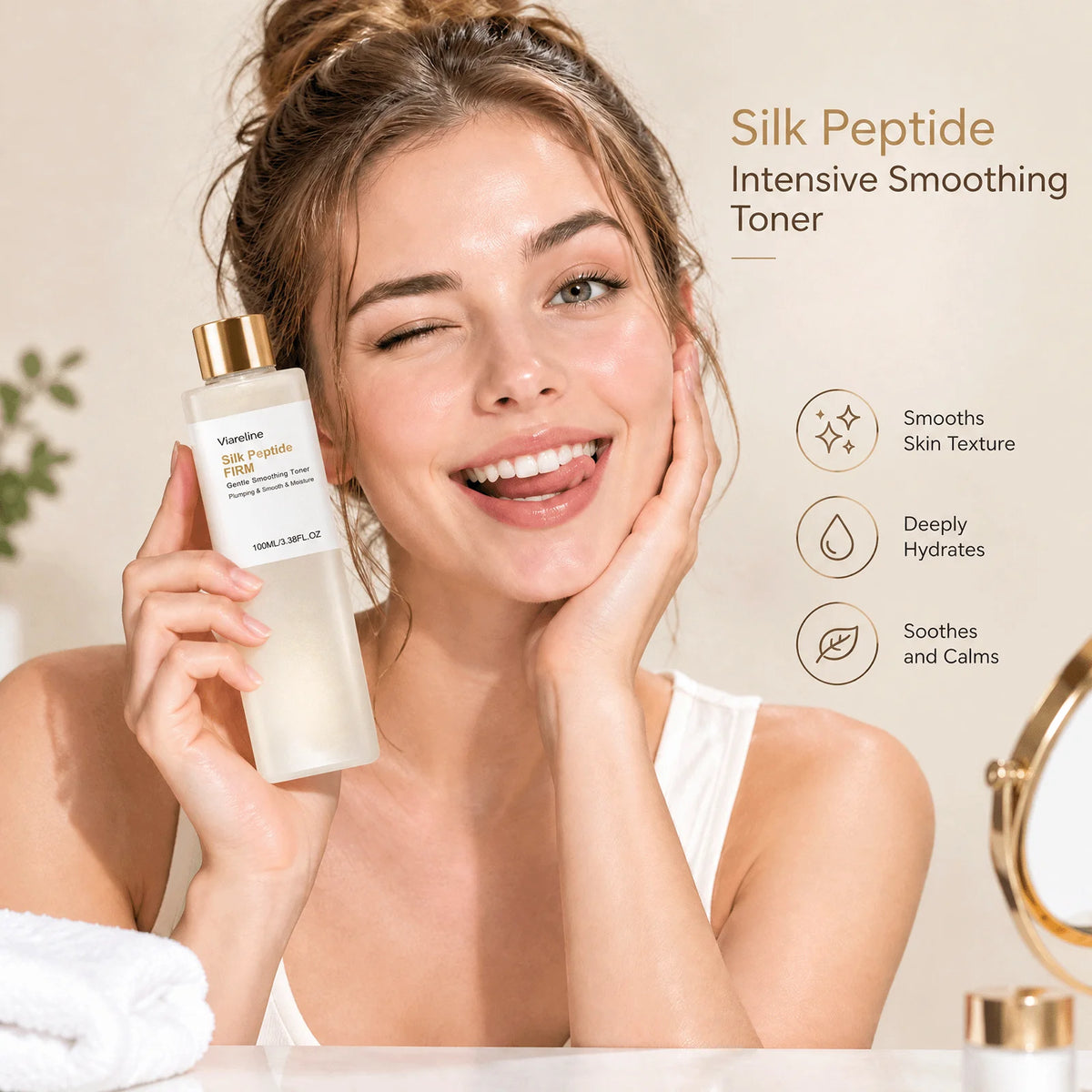 VIARELINE Silk Peptide EGF Toner – Hydrating & Smoothing Facial Toner Nixie