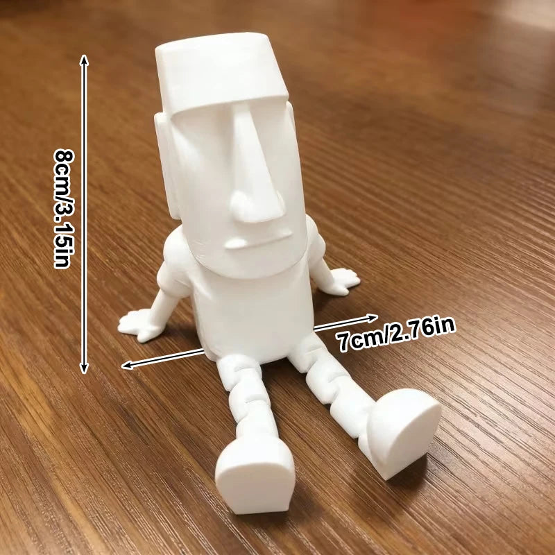 3D Printed Moai Statue – Movable Joints Collectible Figurine Collectible Figurine Nixie