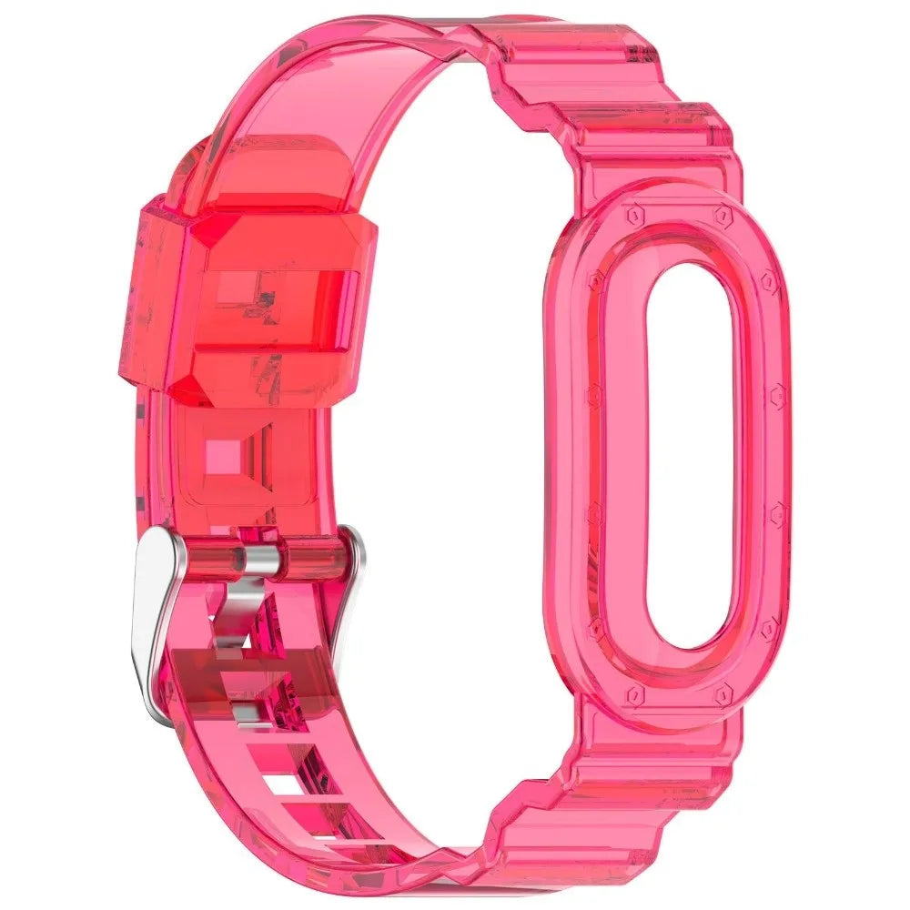 TPU Loop Watch Band for Fitbit Air – Transparent & Breathable Watch Band Strap Nixie Transparent Red