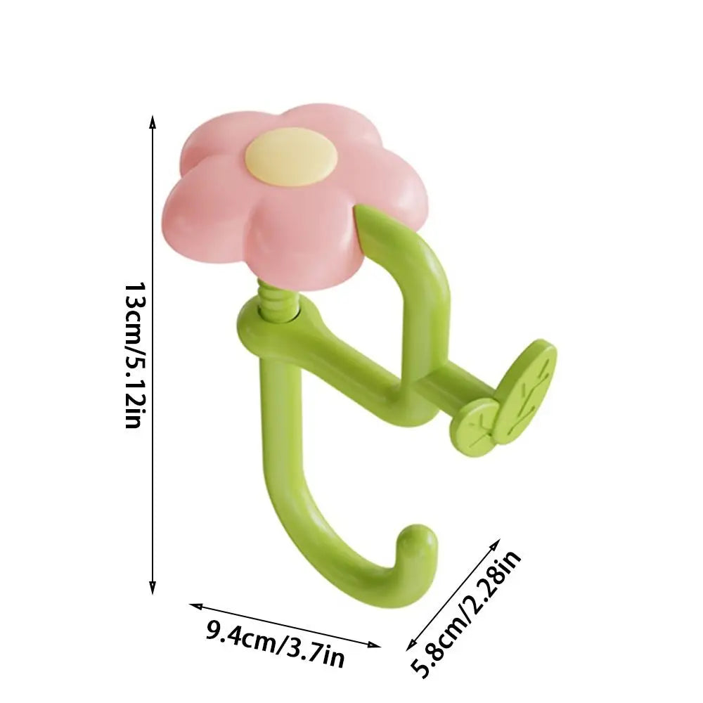Flower-Shaped Desk Edge Hook – Punch-Free, Adjustable