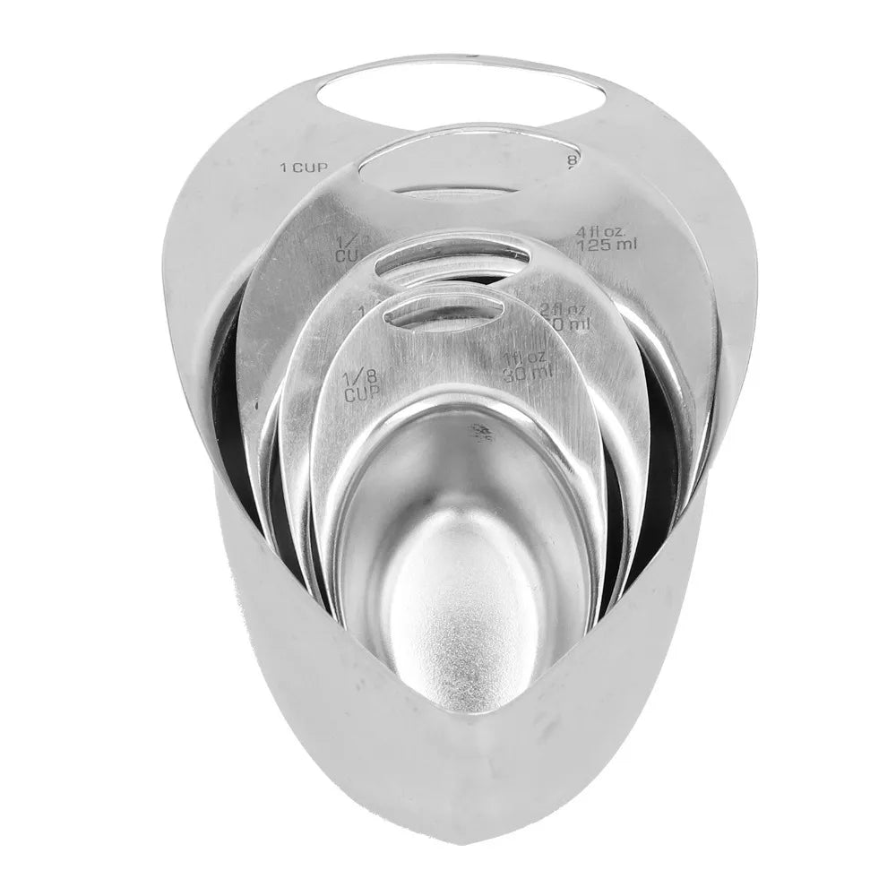 4-Piece Stainless Steel Measuring Cup Set – Mirror Polished Measuring Cup Set Nixie