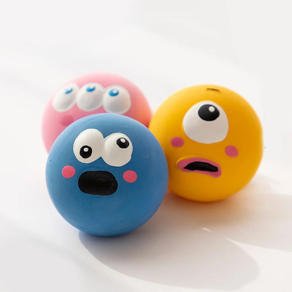 Eco Latex Squeaky Dog Toy Ball – Cartoon Chew & Fetch Toy Dog Squeaky Toy Nixie