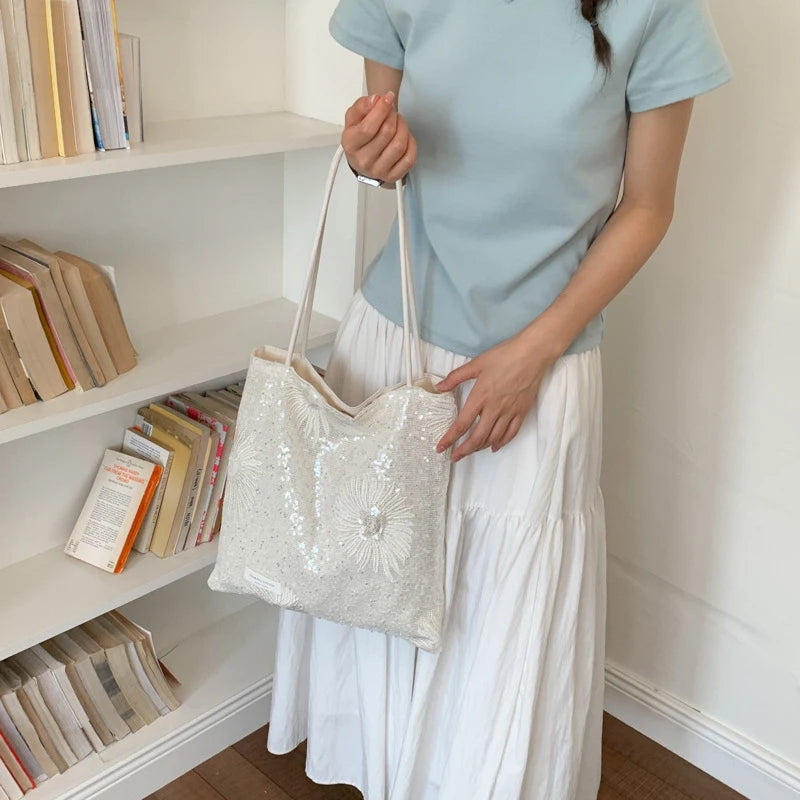 Women Floral Canvas Tote Bag – Large Capacity Shoulder Bag Canvas Tote Bag Nixie