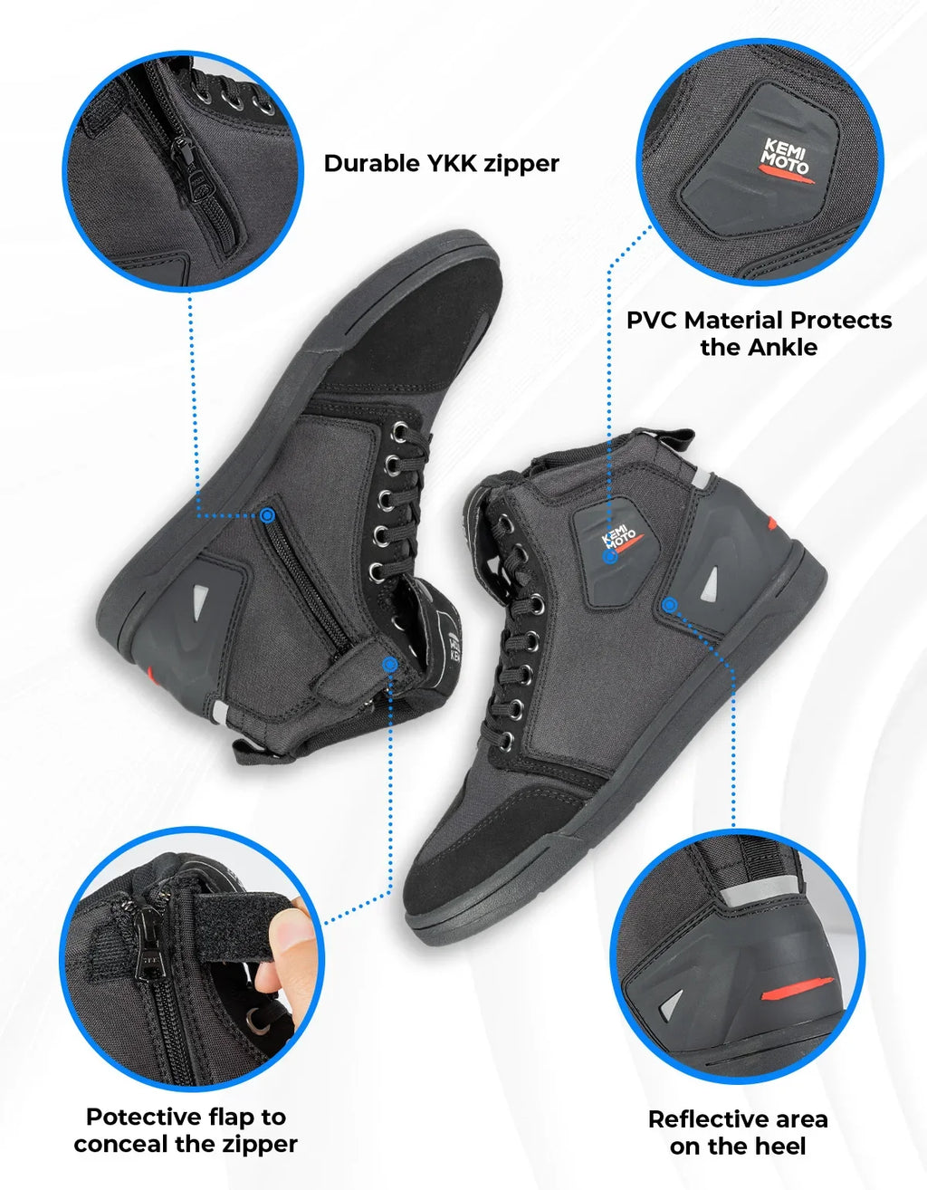 KEMITOUR Motorcycle Riding Shoes – Ankle Protection Sneakers Motorcycle Riding Shoes Nixie