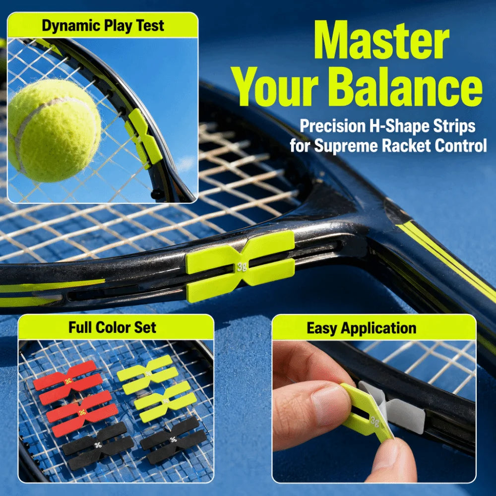 6PCS Silicone Tennis Racket Weight Balance Strips – H Shape Racket Weight Strips Nixie