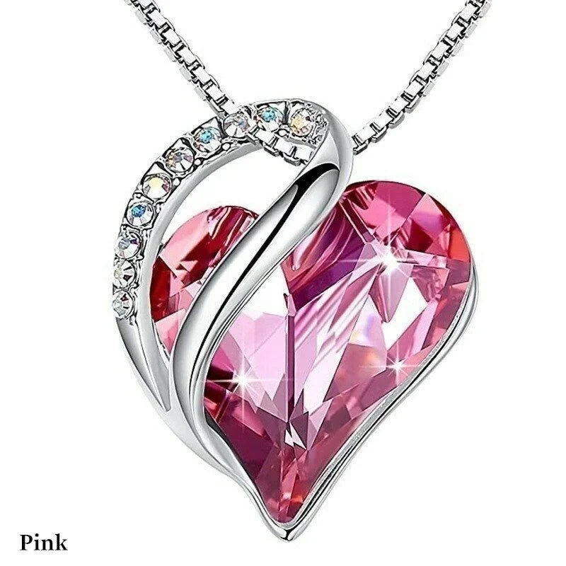 Crystal Zircon Heart Pendant Necklace – 14 Colors | Nixie Pendant Necklace Nixie