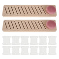 2Pcs Beech Wood Bobbin Rack + 24 Floss Bobbins | 12 Slot Bobbin Rack Organizer Nixie wood color 2
