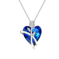 Silver Rose Flower Butterfly Pendant Necklace | Elegant Gift