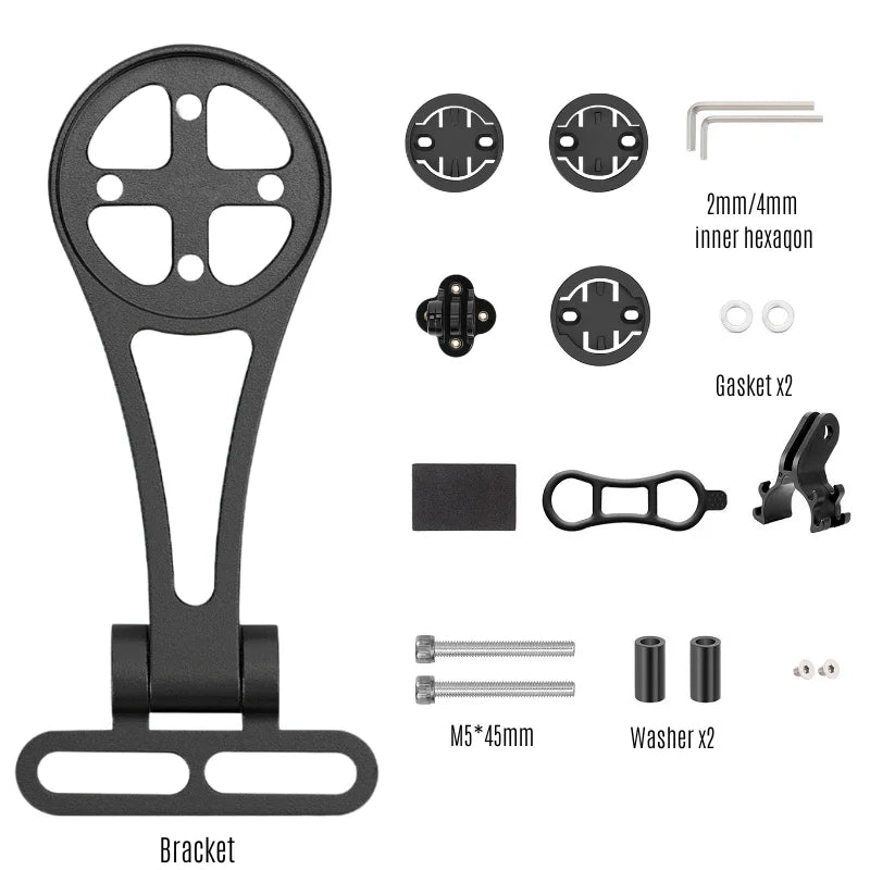 BUCKLOS Aluminum Bike Computer & Headlight Bracket Mount Bike Computer Mount Nixie BLACK
