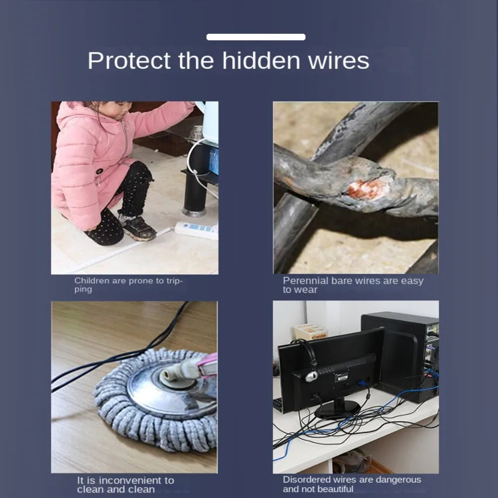 Self-Adhesive Floor Cord Cover | Cable Protector Wire Organizer