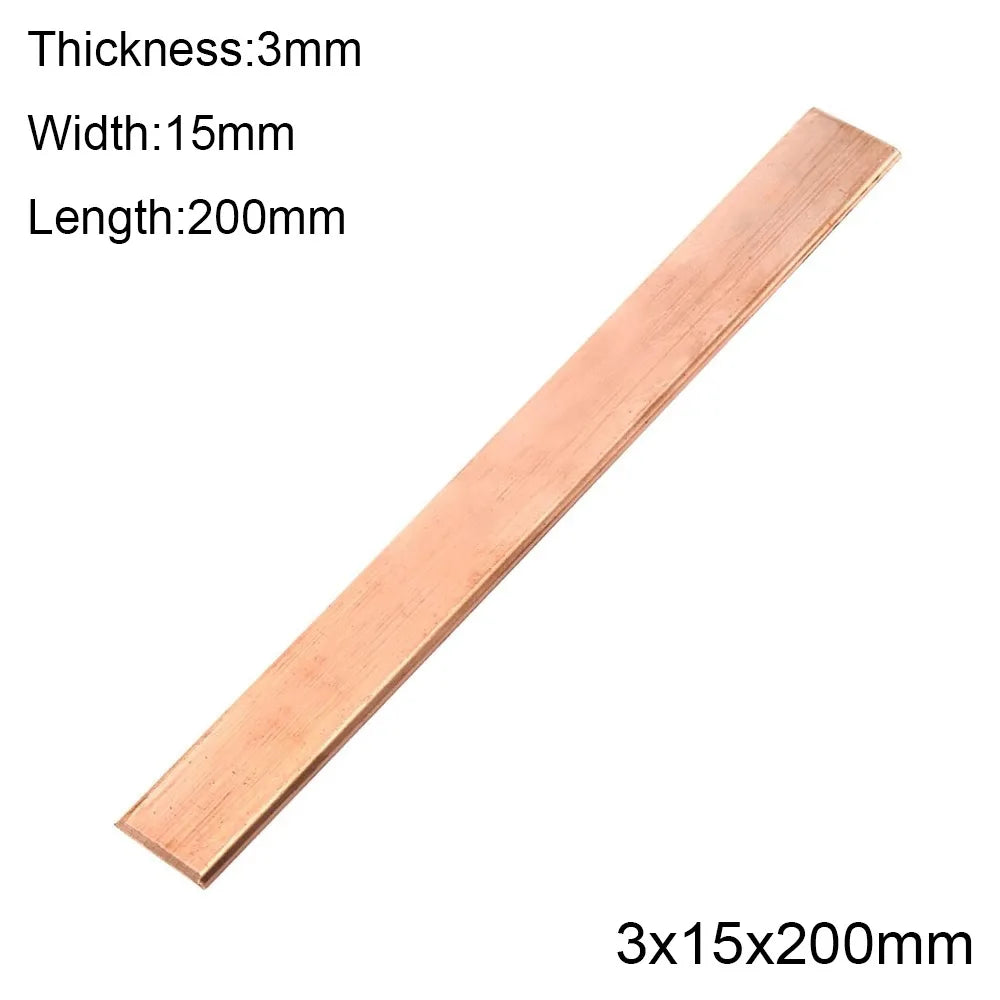 T2 Pure Copper Flat Bar 2/3mm x 200mm | 99.9% DIY Stock Copper Flat Bar Nixie 3x15x200mm