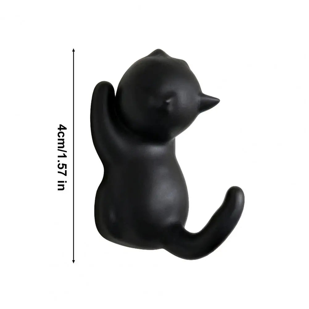 Cute Cat Shape Adhesive Wall Hook – No-Drill Key Holder
