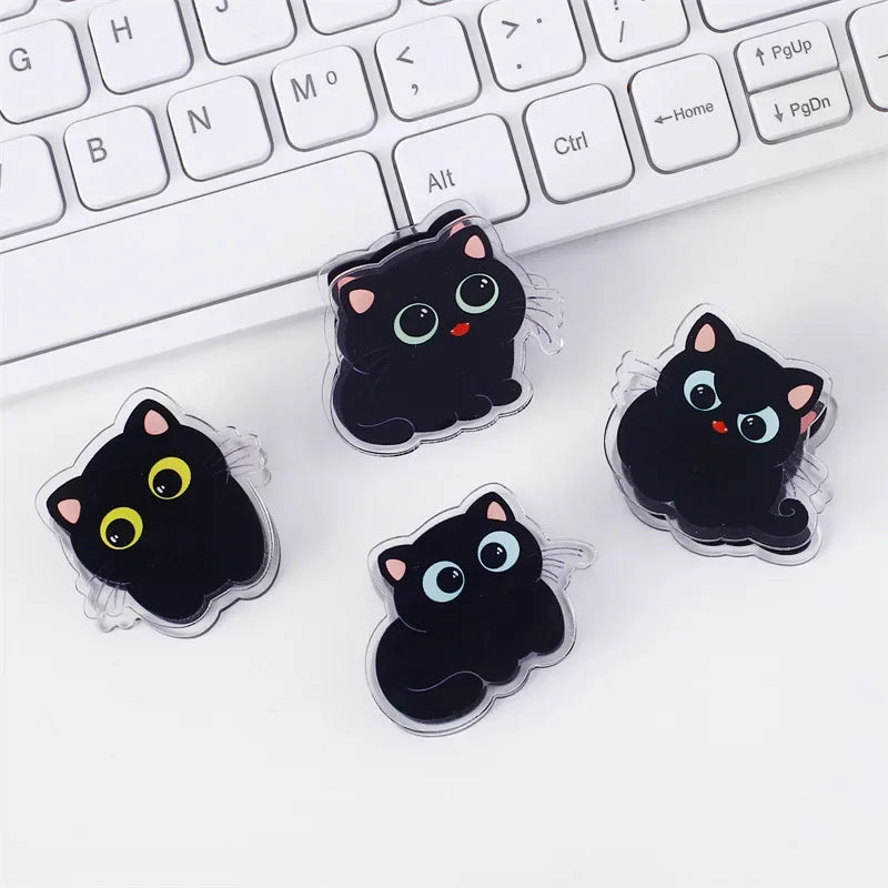 7 Cute Black Cat Acrylic Clips – Paper, Snack & Journal Clips Decorative Paper Clips Nixie