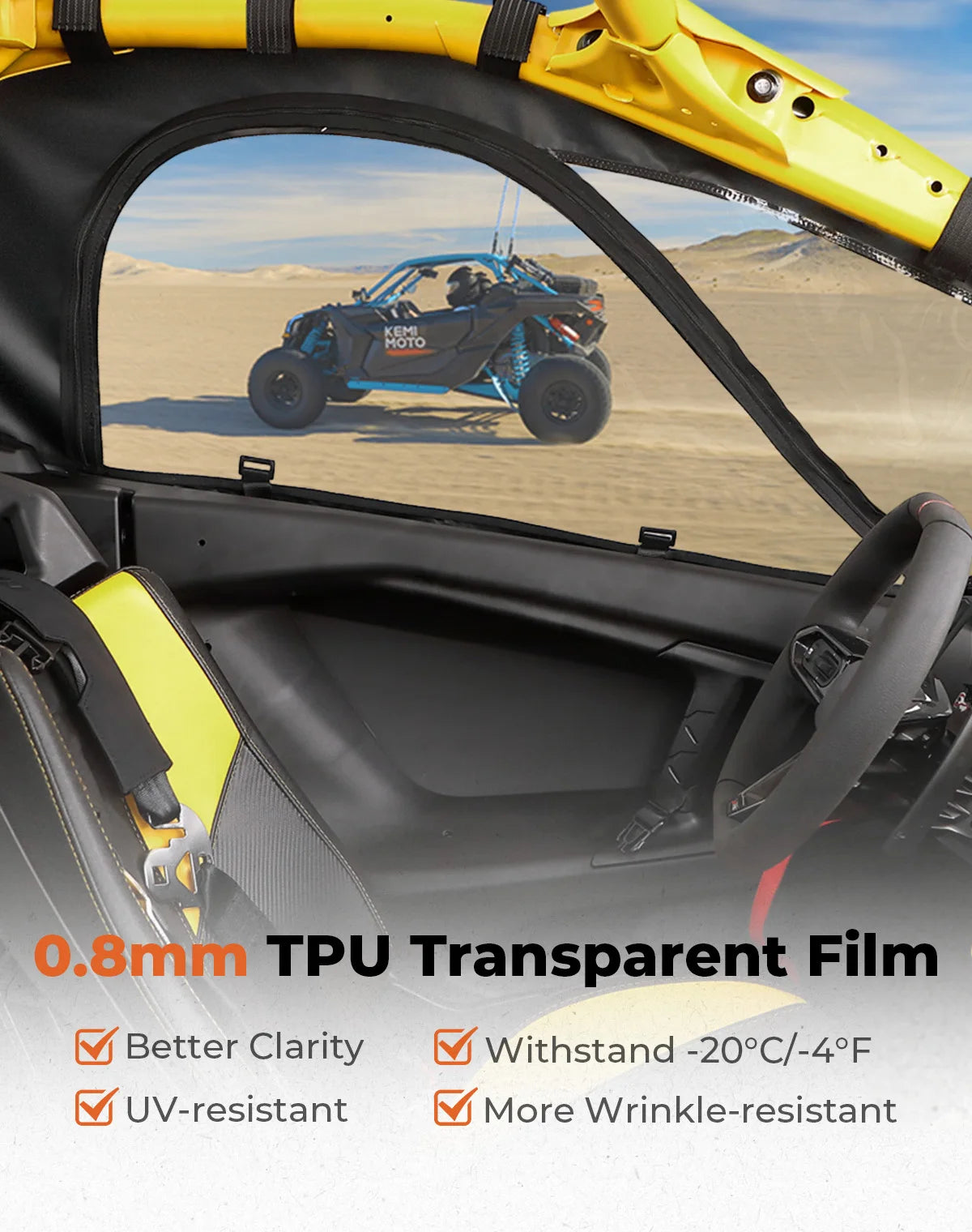 Soft Upper Door Kit for Can-Am Maverick R 2024–2025 | TPU Mesh UTV Soft Door Kit Nixie