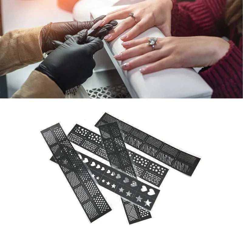 5-Sheet Nail Art Stamping Stencils – Hollow Out Decal Plates Nail Art Stencils Nixie